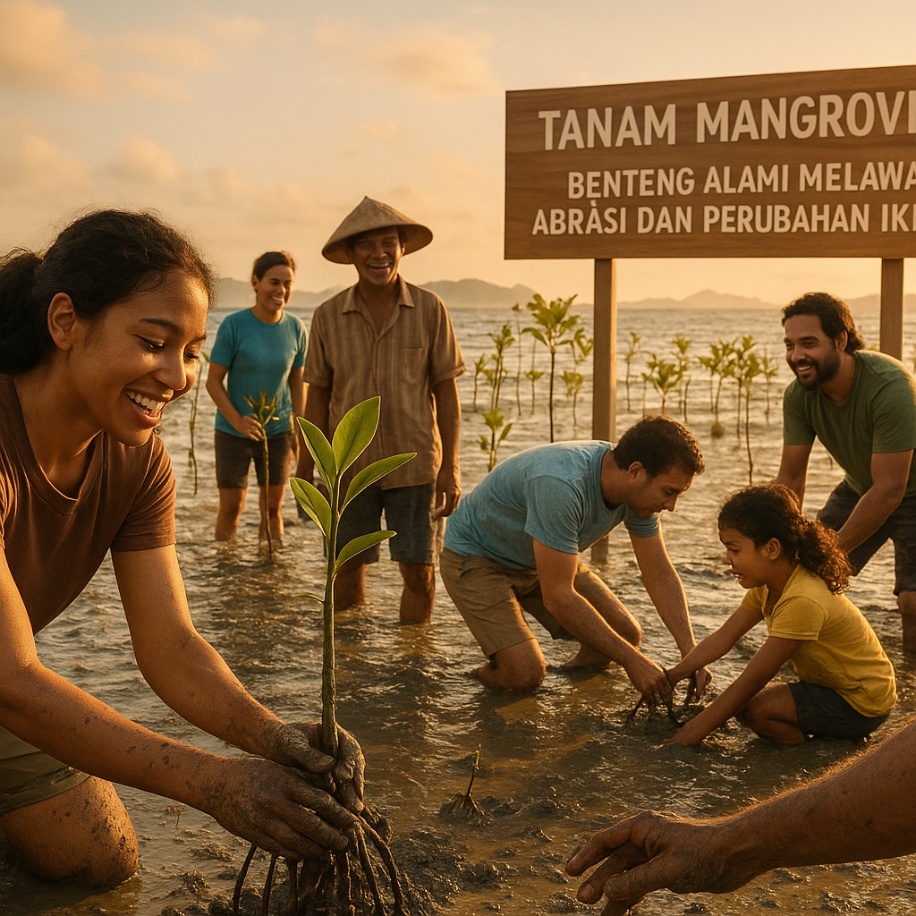 Tanam Mangrove: Benteng Alami Melawan Abrasi dan Perubahan Iklim