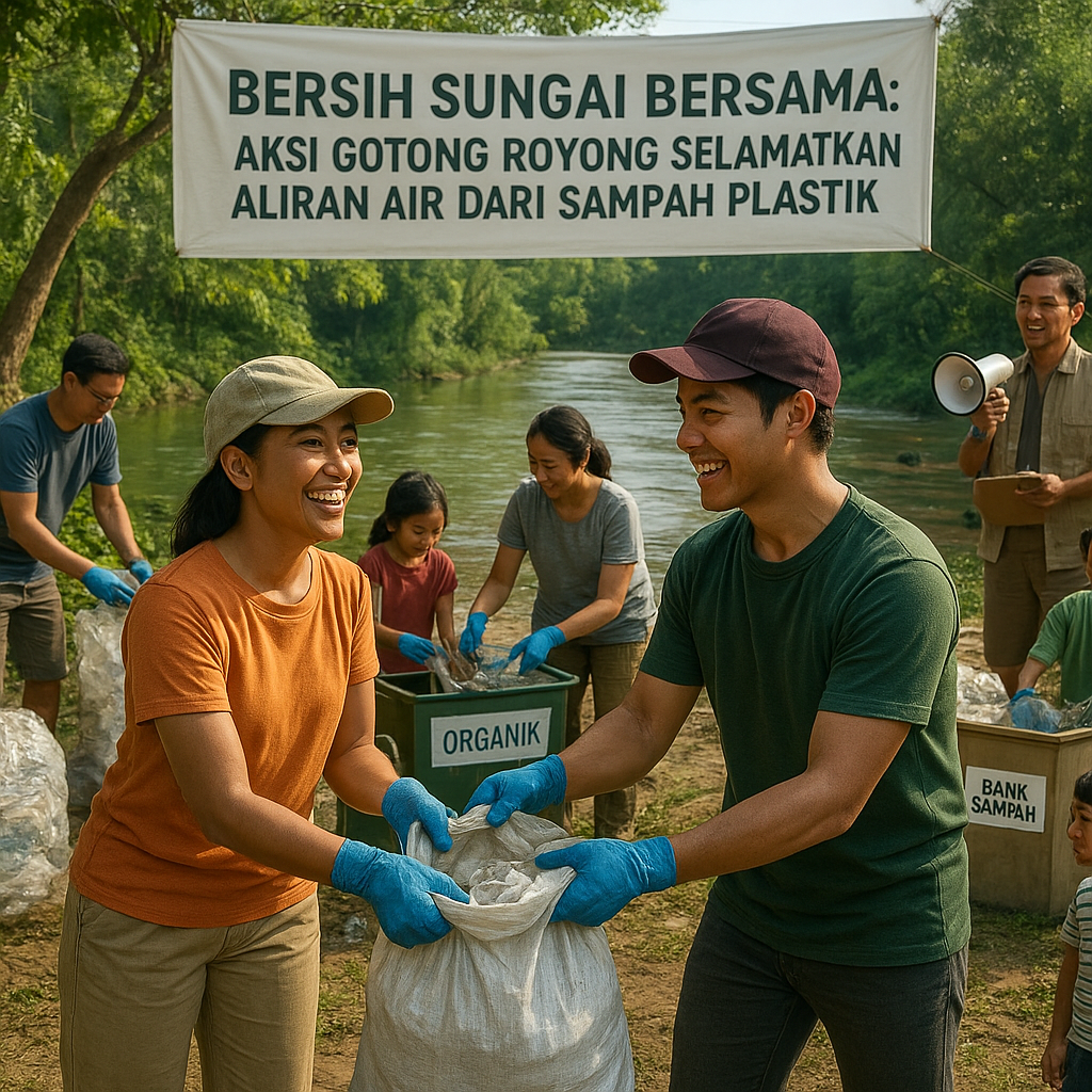 Bersih Sungai Bersama: Aksi Gotong Royong Selamatkan Aliran Air dari Sampah Plastik
