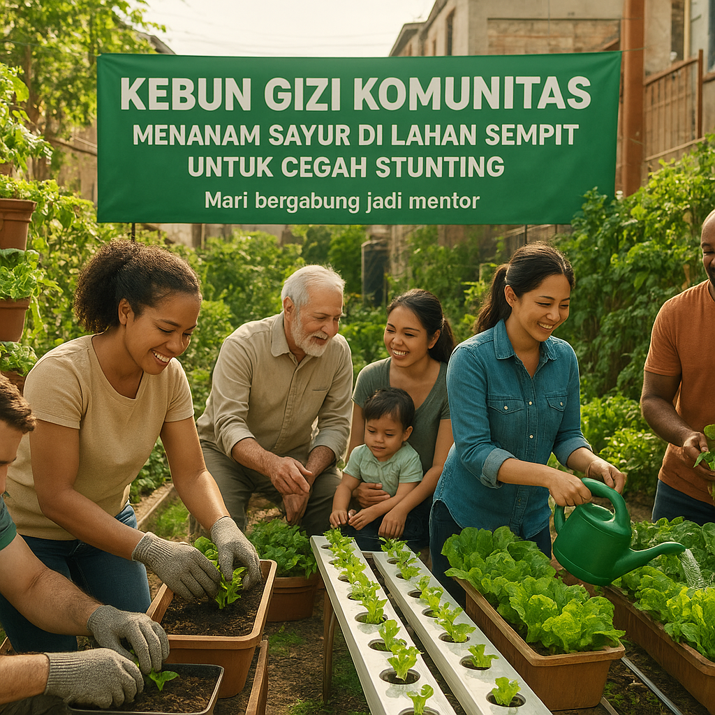 Kebun Gizi Komunitas: Menanam Sayur di Lahan Sempit untuk Cegah Stunting