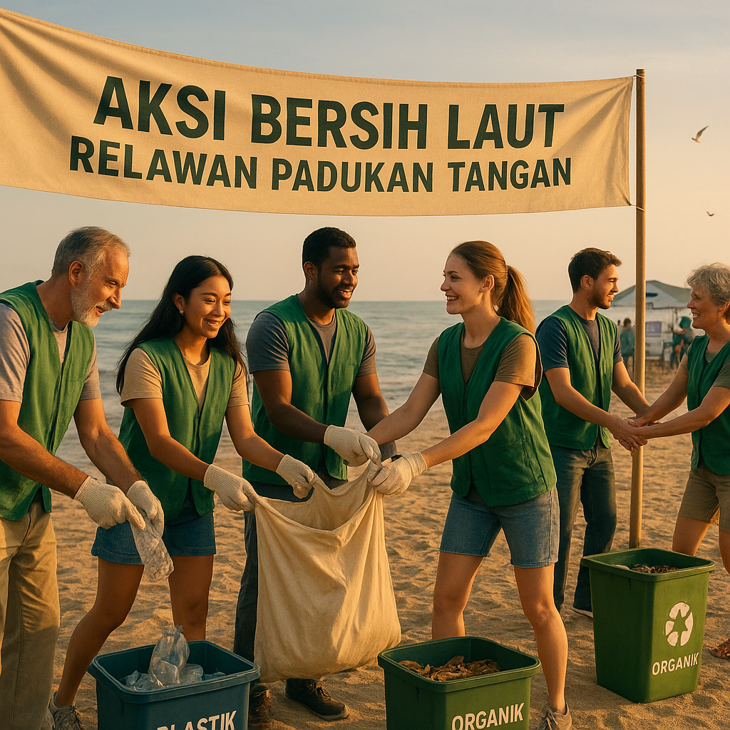 Aksi Bersih Laut: Relawan Padukan Tangan, Sampah Plastik Terkendali