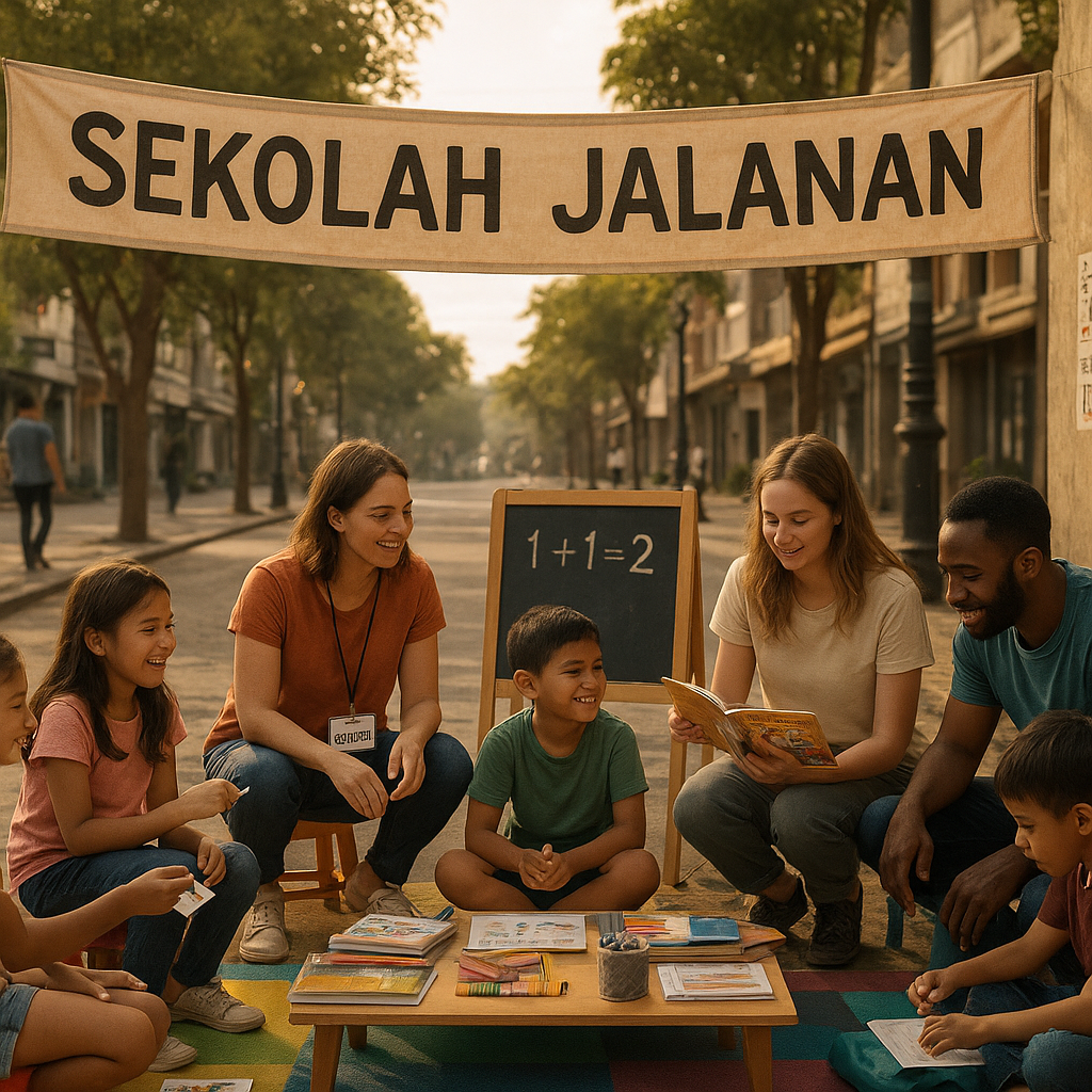 Sekolah Jalanan: Relawan Kenalkan Belajar Asyik bagi Anak Kurang Beruntung