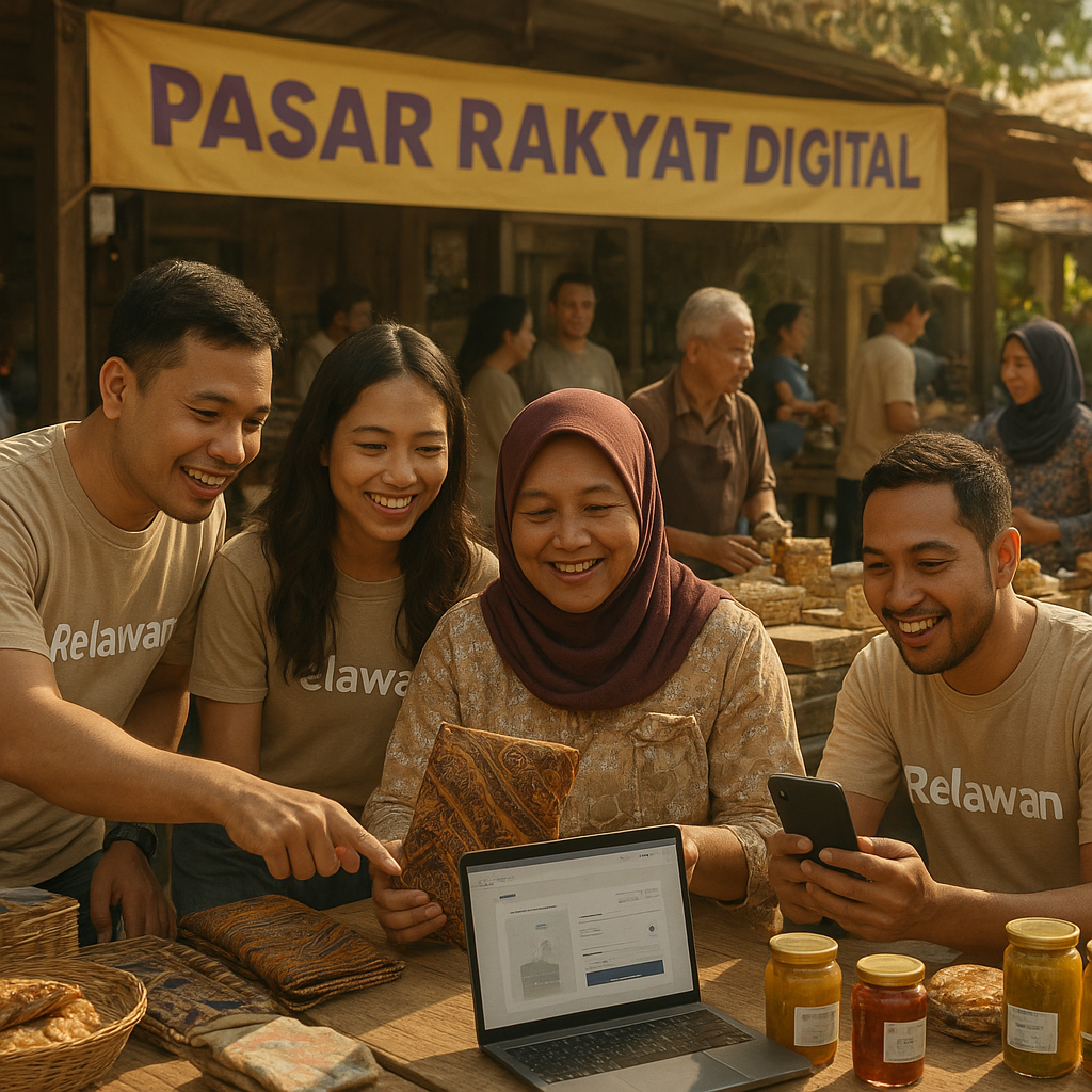 Pasar Rakyat Digital: Relawan Bantu UMKM Naik Kelas Lewat Pemasaran Online