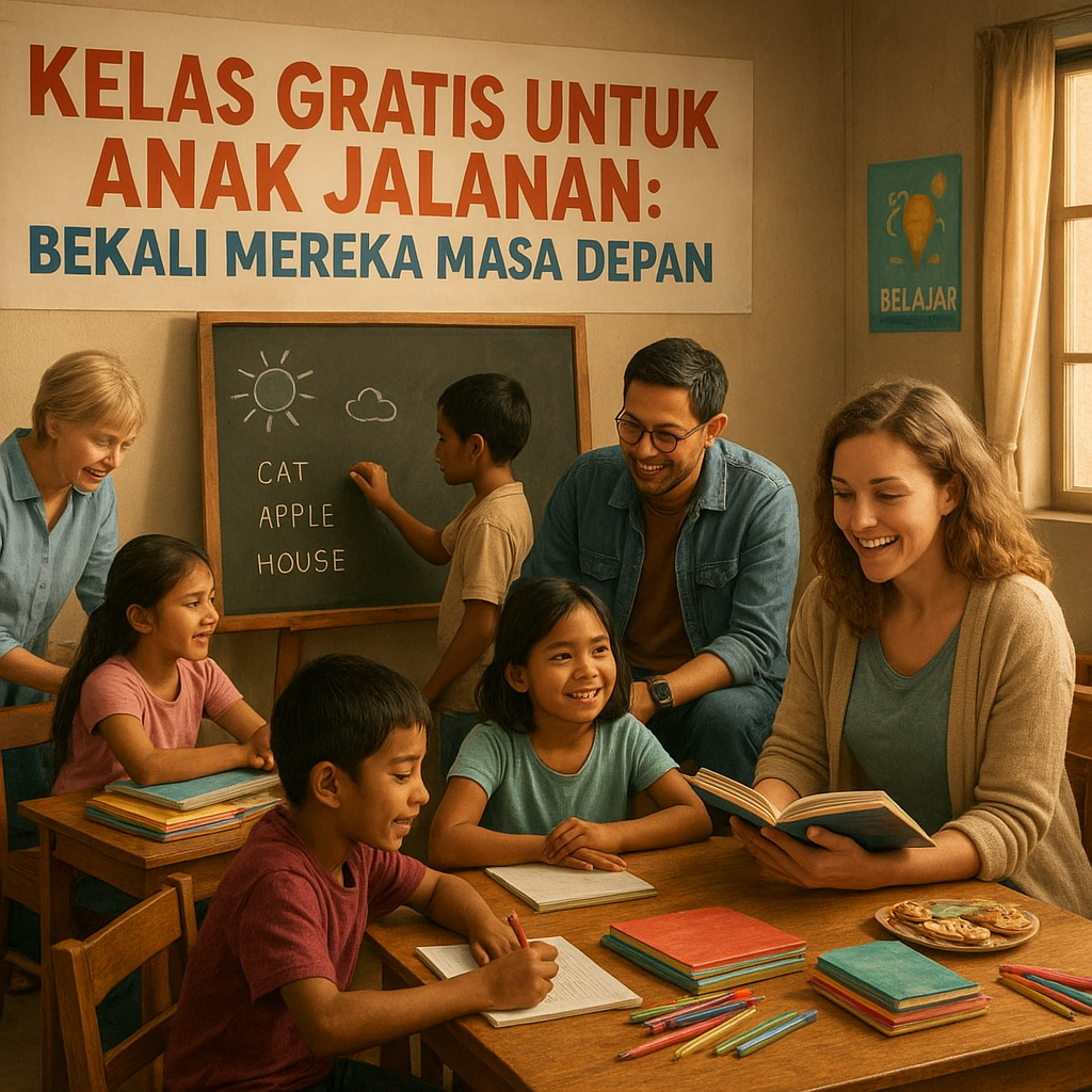 Kelas Gratis untuk Anak Jalanan: Bekali Mereka Masa Depan