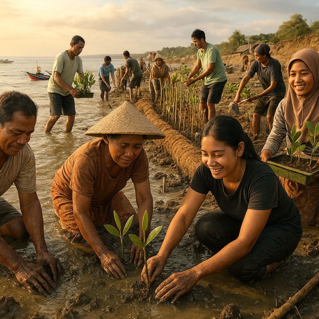 Krisis Iklim di Pesisir, Saatnya Relawan Bangun Tanggul Hidup Mangrove
