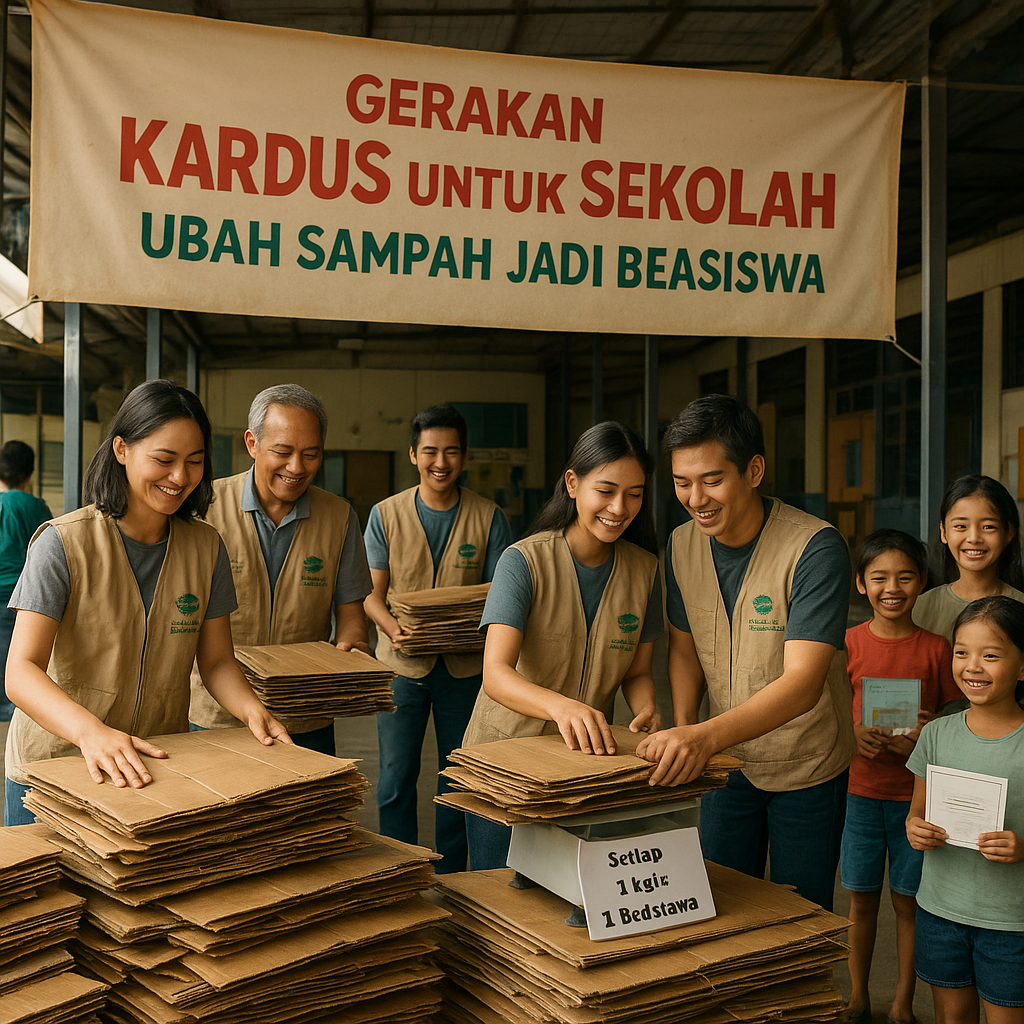 Gerakan 'Kardus untuk Sekolah' Ubah Sampah Jadi Beasiswa, Relawan Dibutuhkan untuk Sortir dan Antar