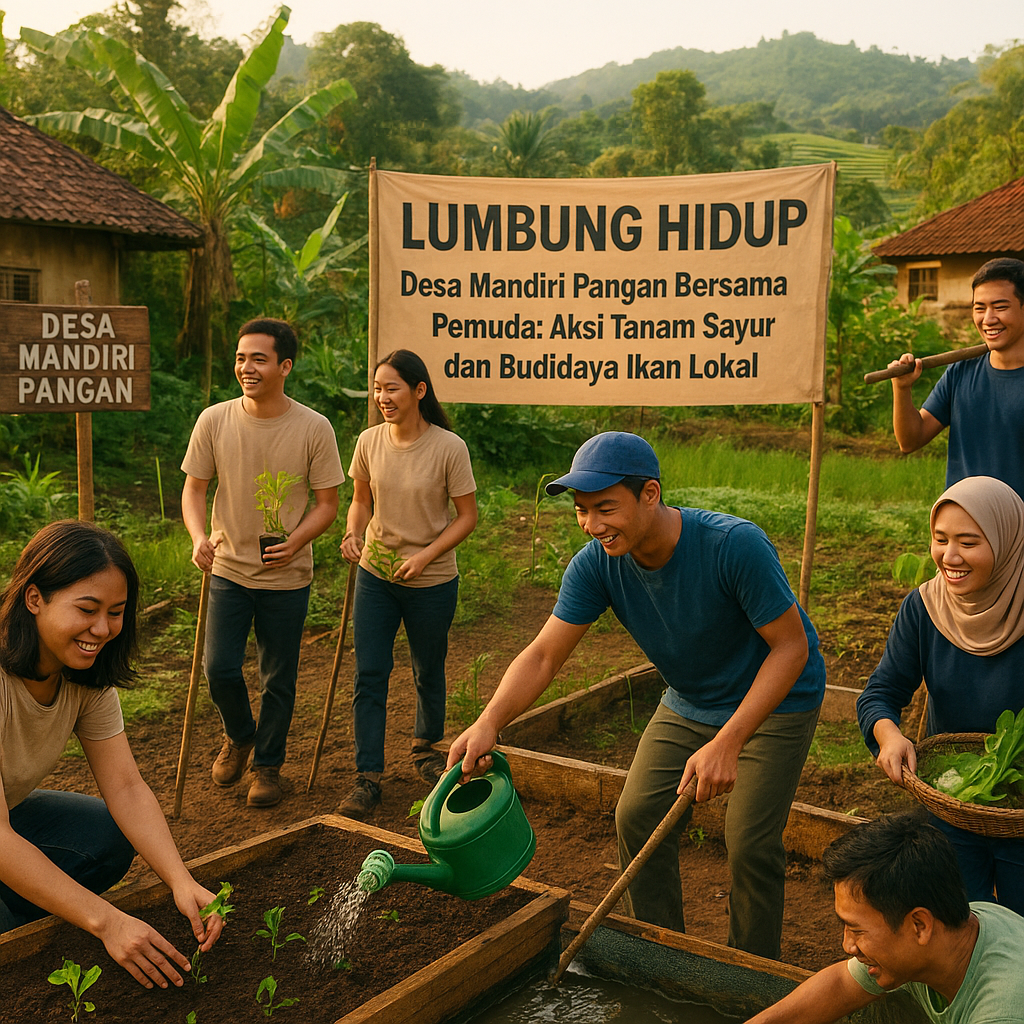 Desa Mandiri Pangan Bersama Pemuda: Aksi Tanam Sayur dan Budidaya Ikan Lokal loading='lazy' 