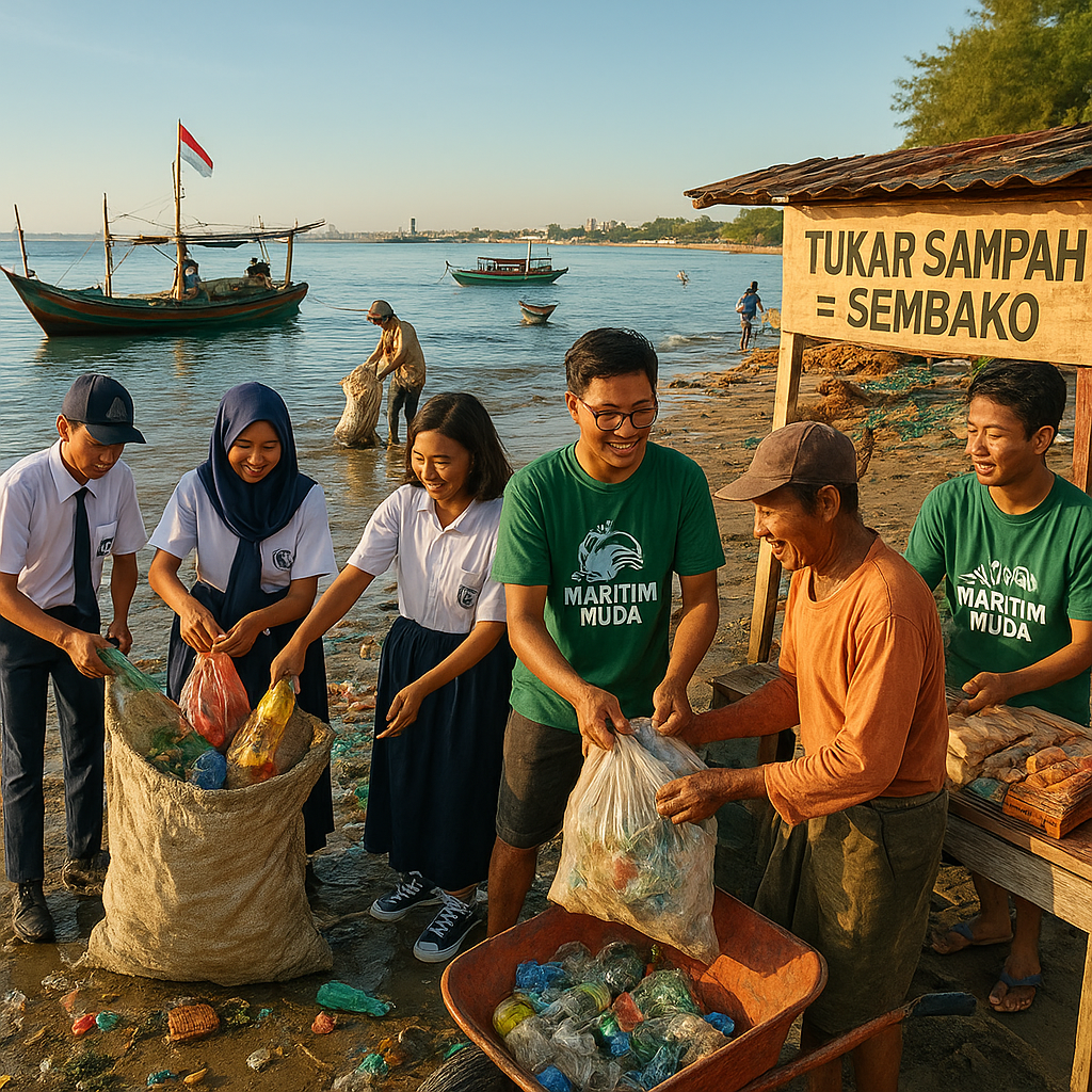 Maritim Muda: Relawan Pelajar dan Nelayan Bersihkan Laut dari Sampah Plastik