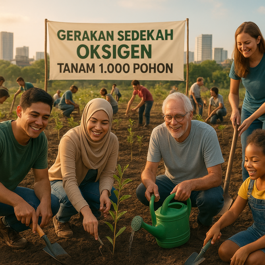 Gerakan Sedekah Oksigen: Tanam 1.000 Pohon di Lahan Kritis Perkotaan