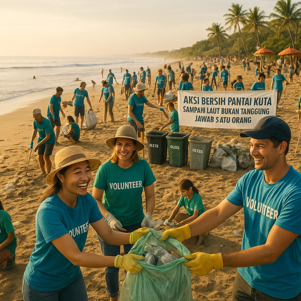 Aksi Bersih Pantai Kuta: Sampah Laut Bukan Tanggung Jawab Satu Orang