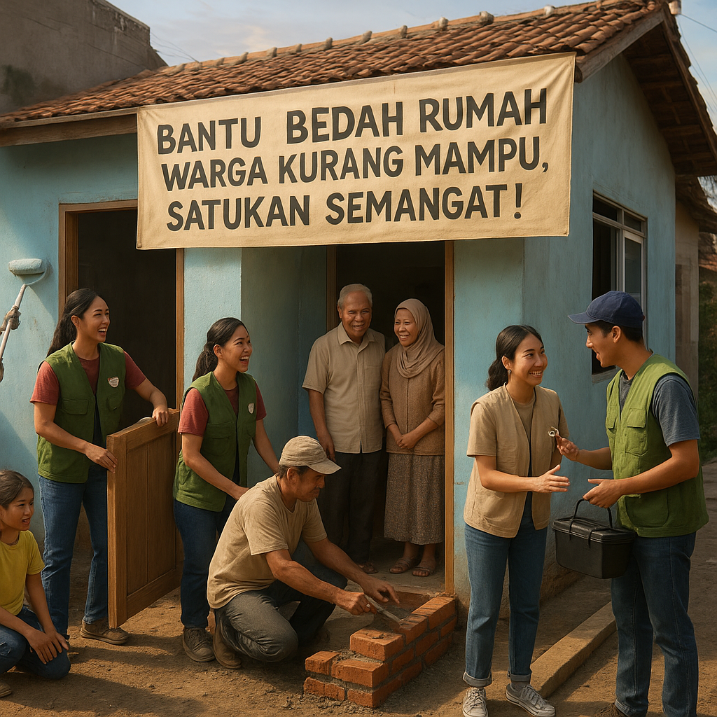 Bantu Bedah Rumah Warga Kurang Mampu, Satukan Semangat!