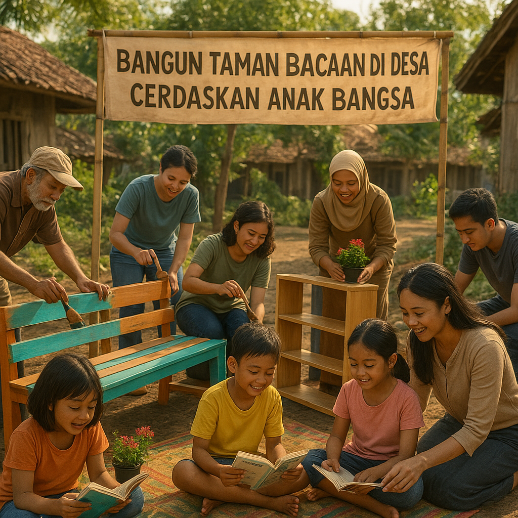 Bangun Taman Bacaan di Desa, Cerdaskan Anak Bangsa