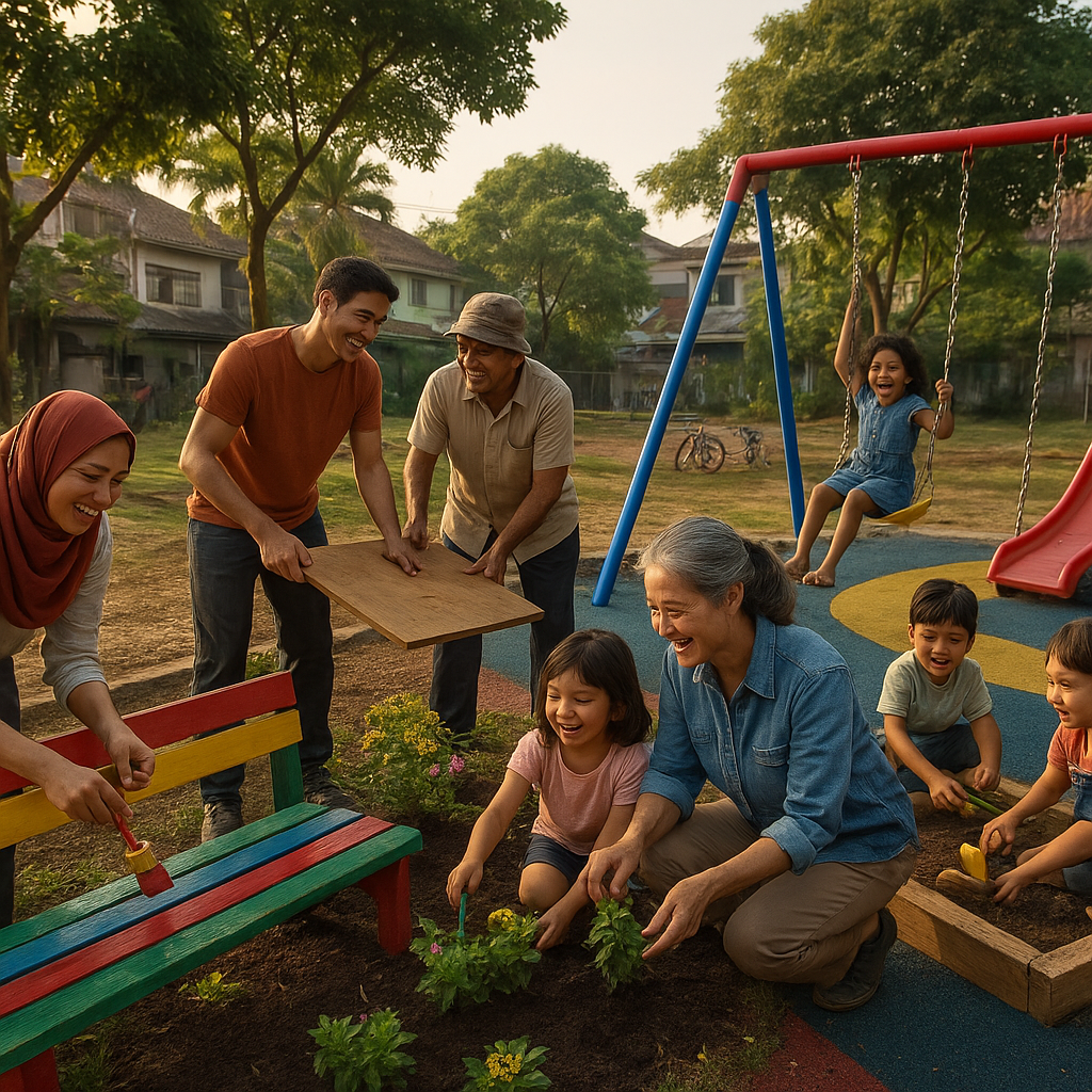 Transformasi Lapangan Terbengkalai Jadi Taman Bermain Anak