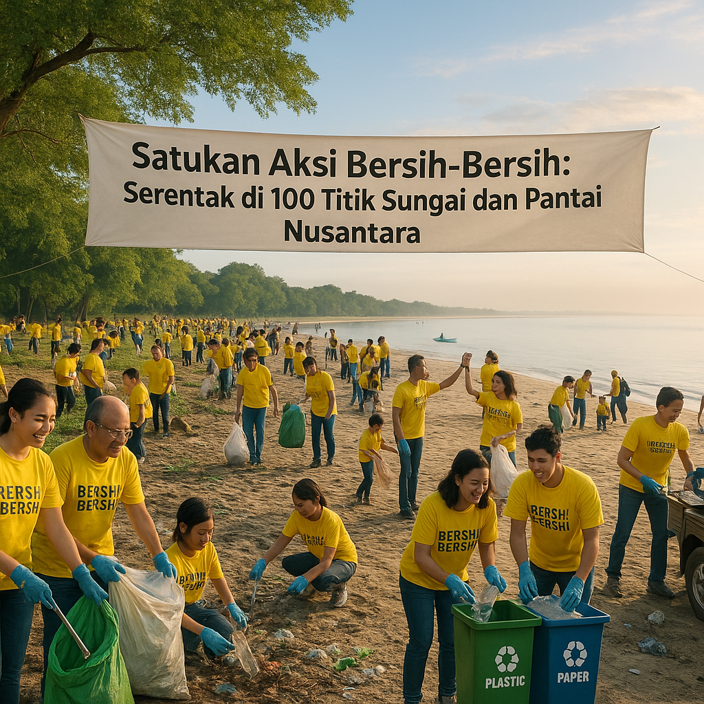 Satukan Aksi Bersih-Bersih: Serentak di 100 Titik Sungai dan Pantai Nusantara