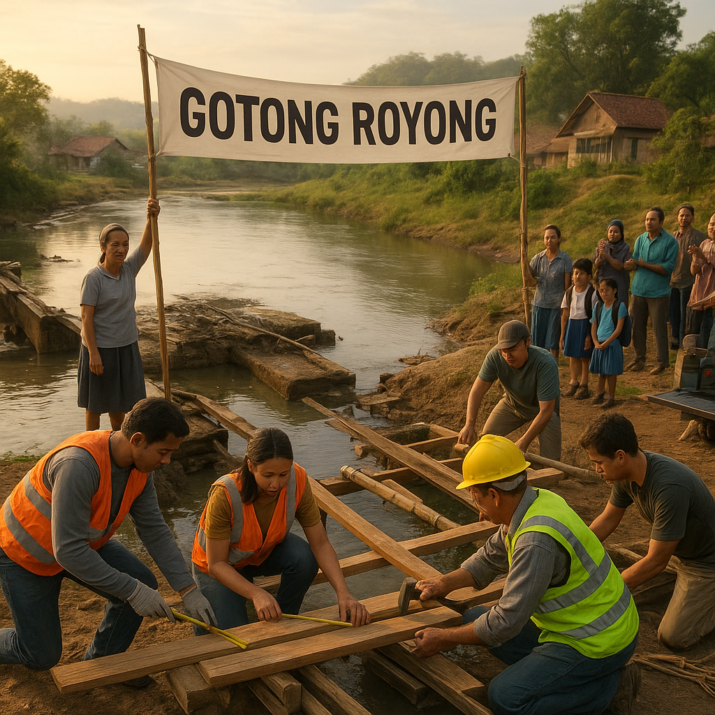Jembatan Rusak Putus Akses Sekolah: Gotong Royong Pembangunan Jembatan Darurat