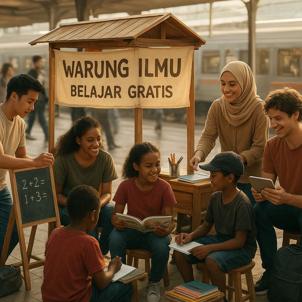 ‘Warung Ilmu’ di Stasiun: Berbagi Pengetahuan Gratis untuk Kaum Marjinal Perkotaan