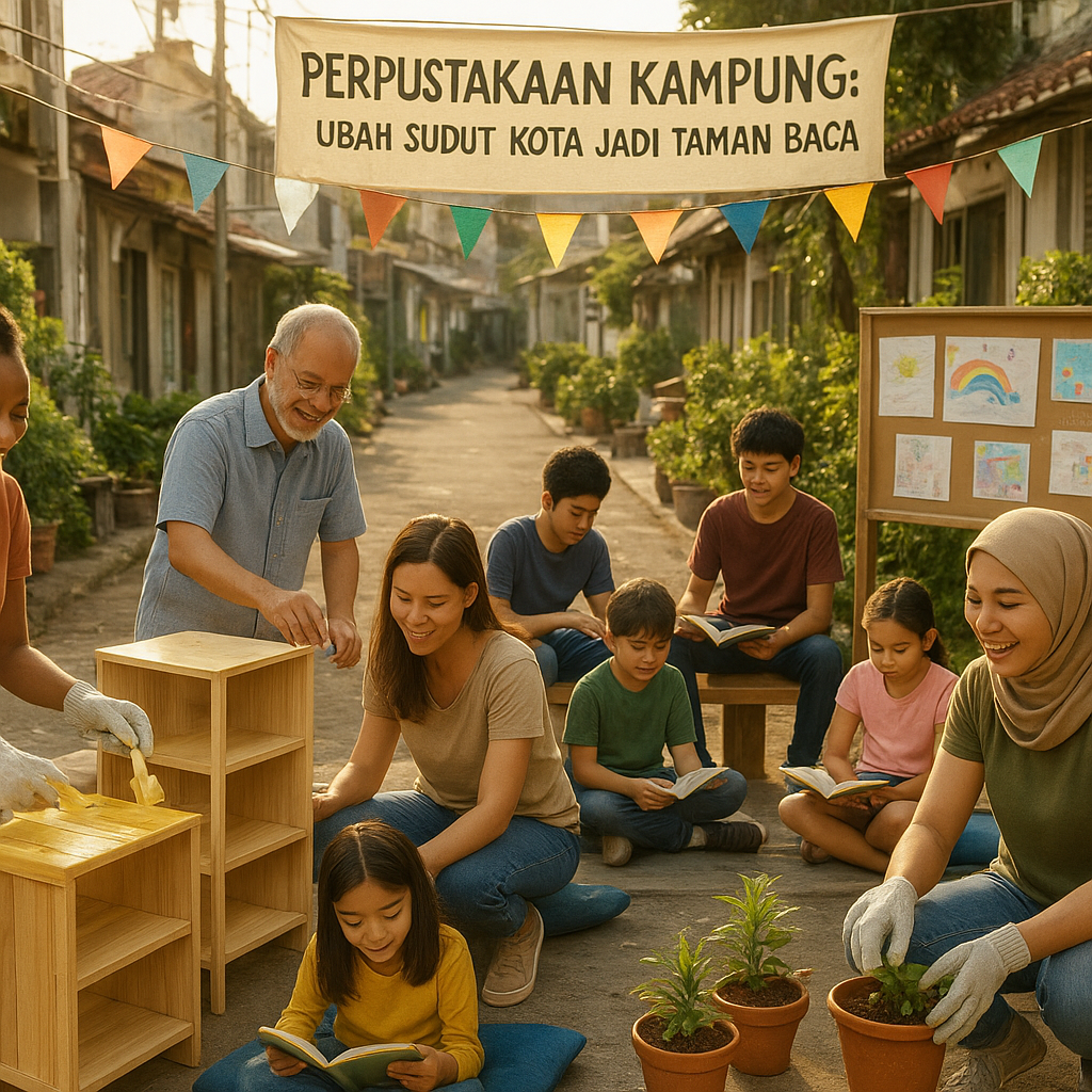 Gerakan 'Perpustakakan Kampung': Ubah Sudut Kota Jadi Taman Baca