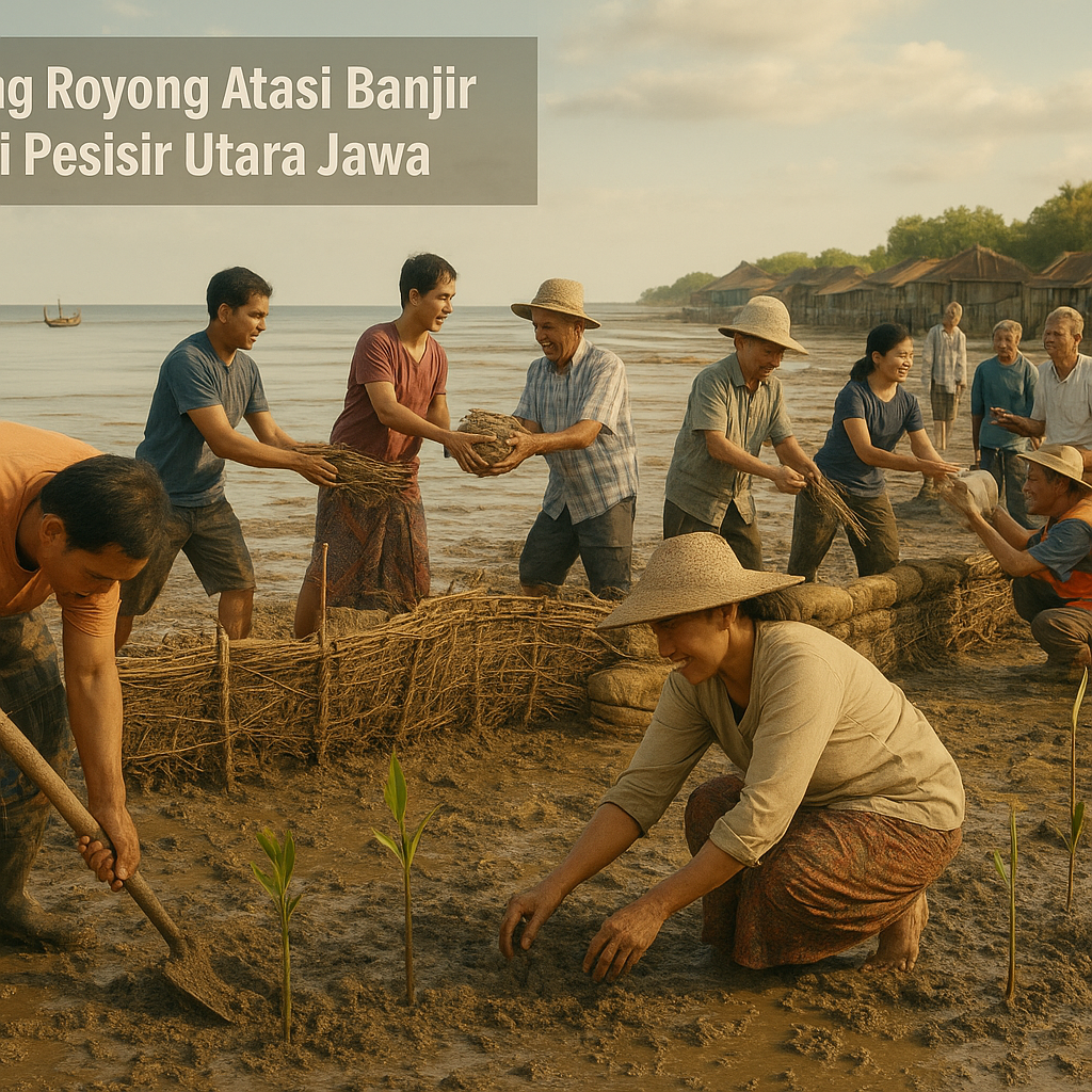Gotong Royong Atasi Banjir Rob di Pesisir Utara Jawa