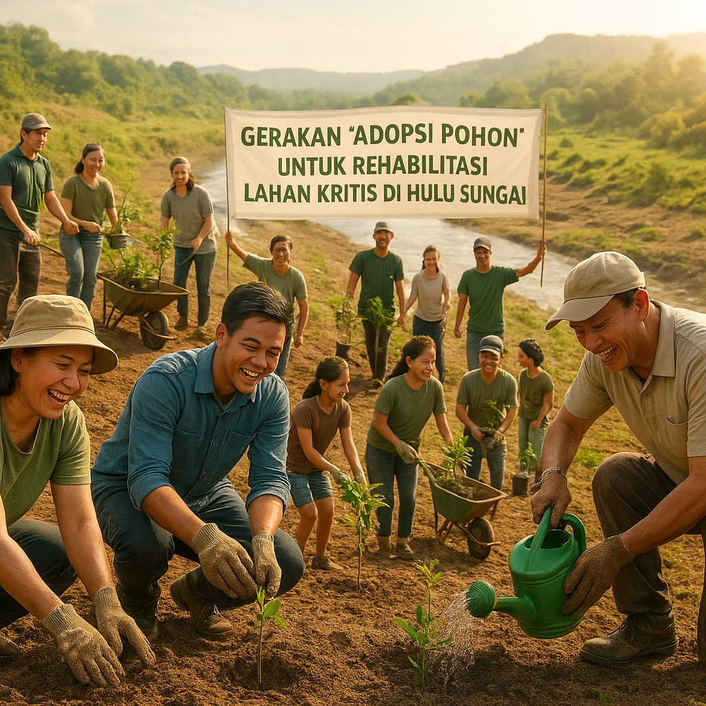Gerakan 'Adopsi Pohon' untuk Rehabilitasi Lahan Kritis di Hulu Sungai