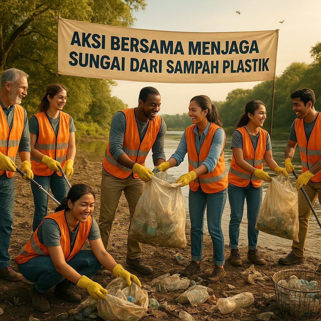 Aksi Bersama Menjaga Sungai dari Sampah Plastik