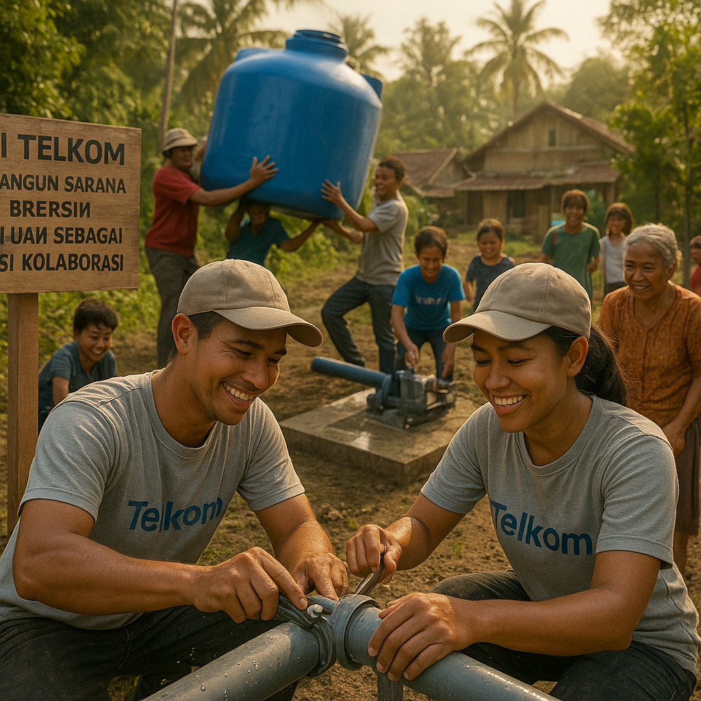 Aksi Telkom: Membangun Sarana Air Bersih di 5 Wilayah sebagai Fondasi Kolaborasi