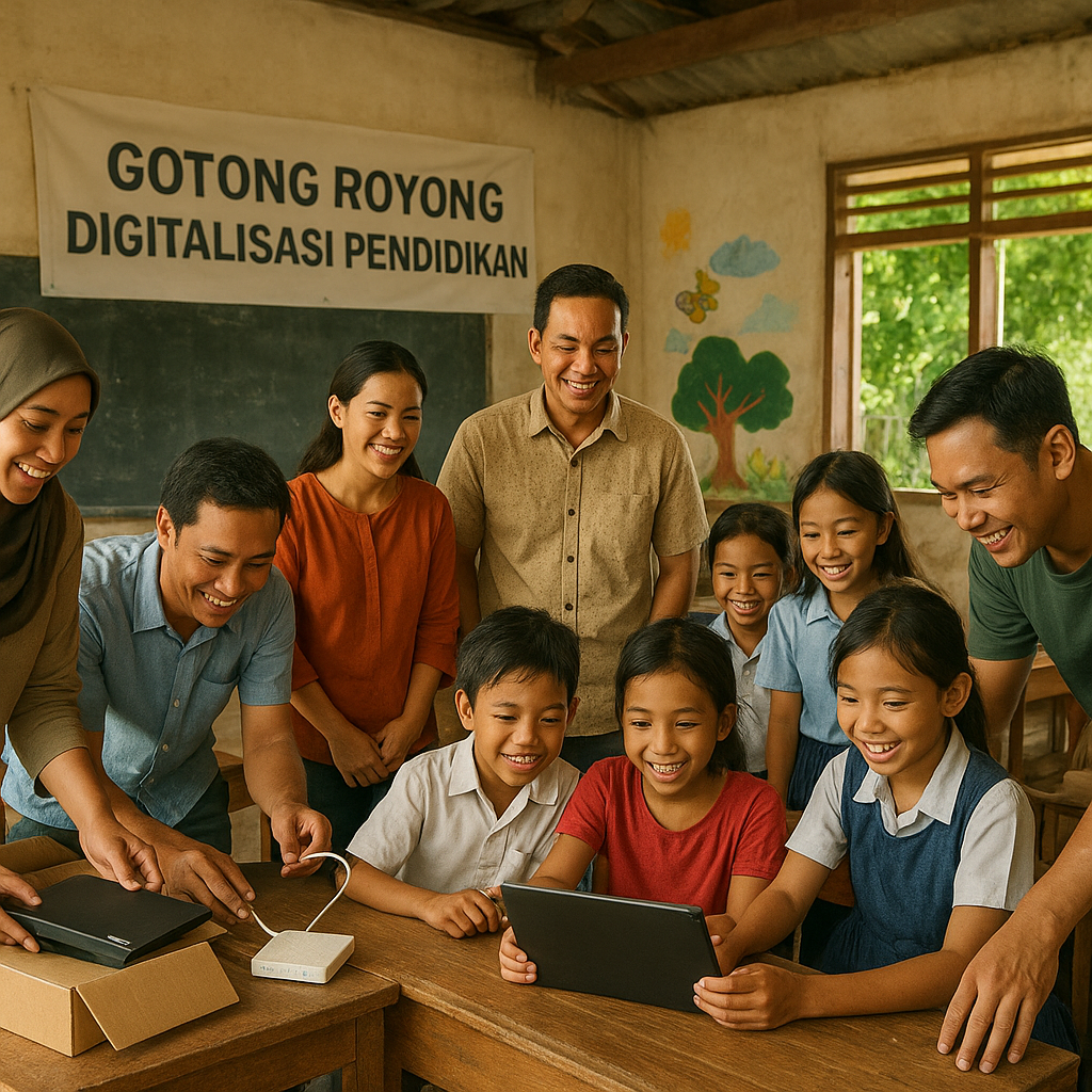 Gotong Royong Digitalisasi Pendidikan di Sekolah Pinggiran