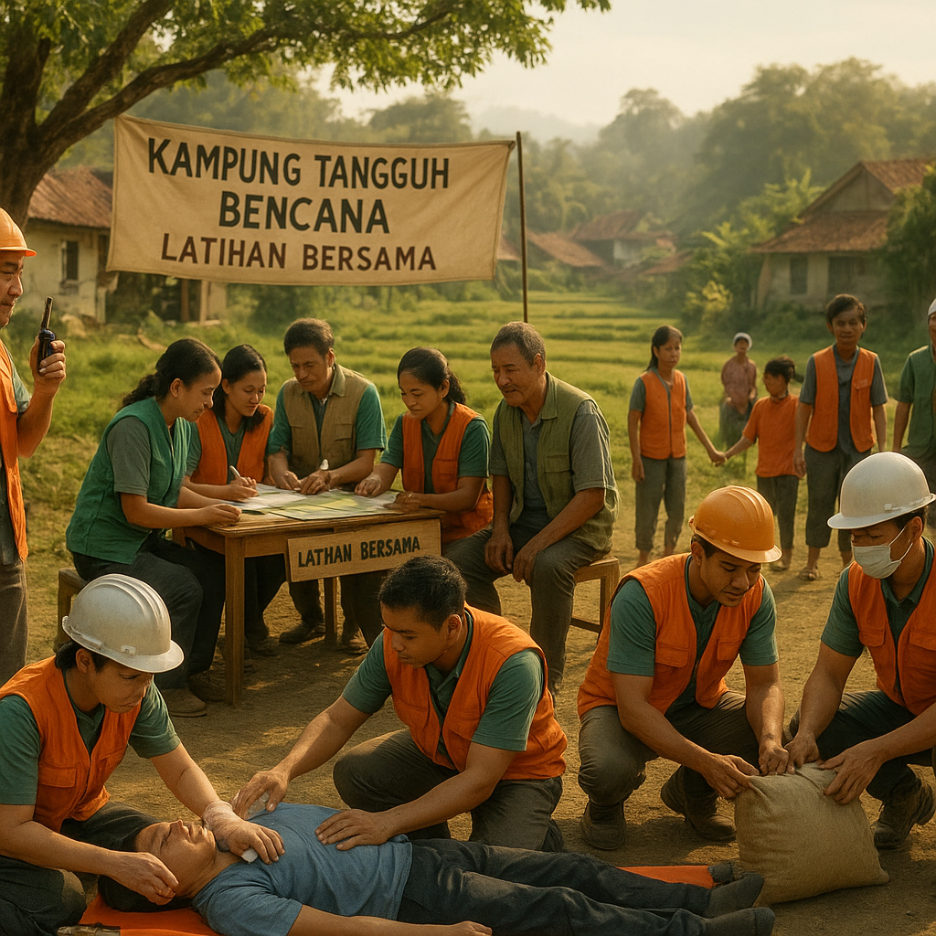 Kampung Tangguh Bencana: Latihan Bersama dan Persiapan di Tingkat Akar Rumput
