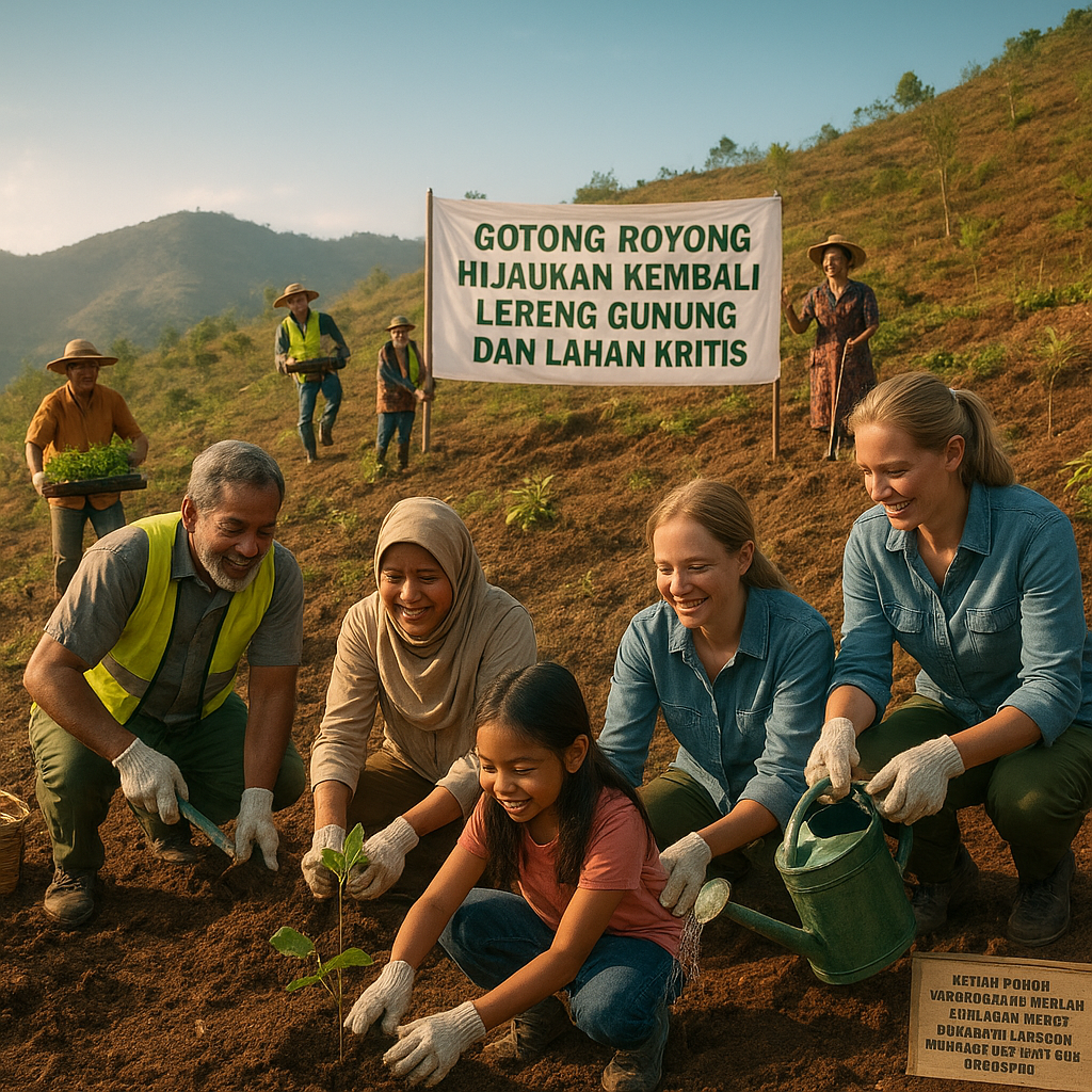 Gotong Royong Hijaukan Kembali Lereng Gunung dan Lahan Kritis