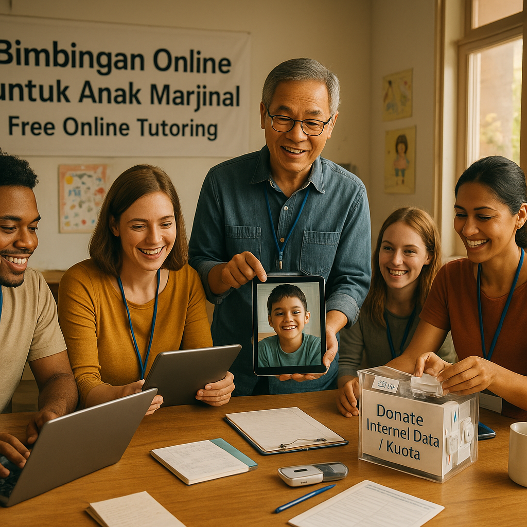 Bimbingan Online untuk Anak Marjinal: Cari Relawan Pendamping Belajar dan Donasi Kuota Internet