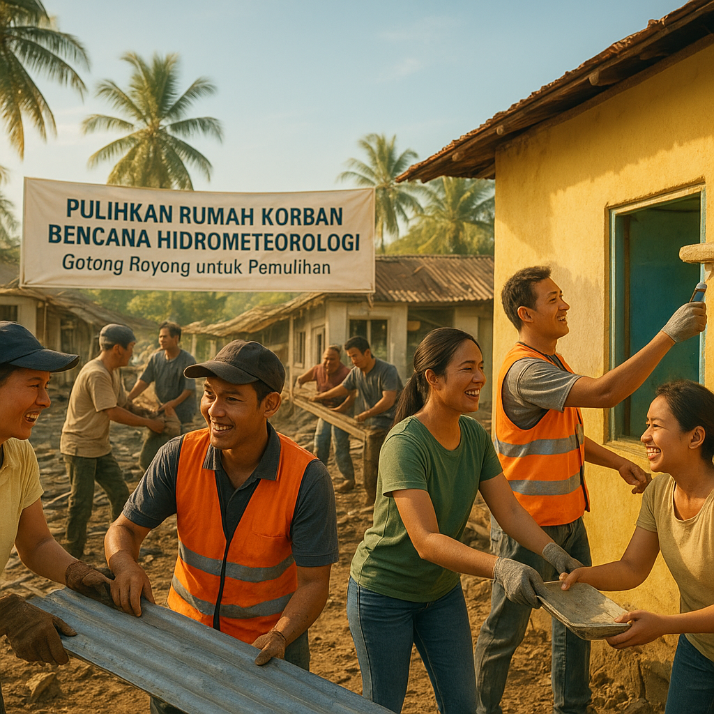 Pulihkan Rumah Korban Bencana Hidrometeorologi, Gotong Royong Bisa Percepat Pemulihan