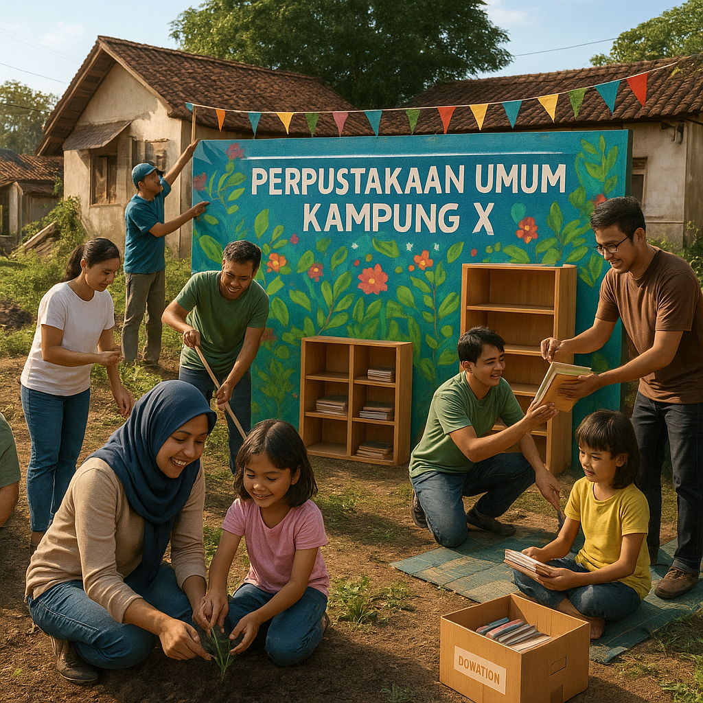 Perpustakaan Umum Kampung X: Dari Halaman Kosong Menjadi Taman Baca Bersama Warga