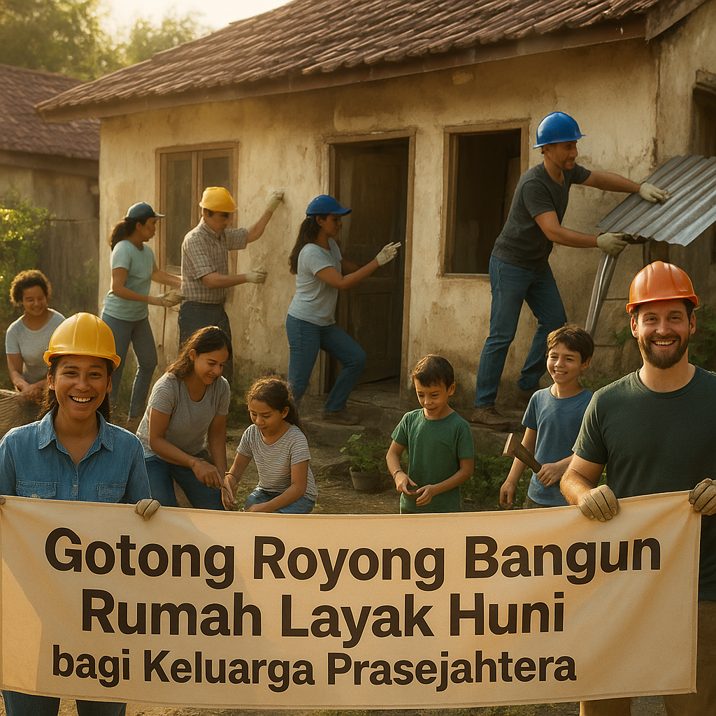 Gotong Royong Bangun Rumah Layak Huni bagi Keluarga Prasejahtera