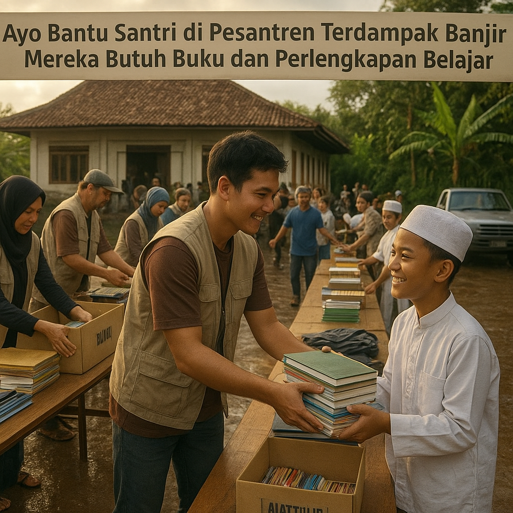 Ayo Bantu Santri di Pesantren Terdampak Banjir - Mereka Butuh Buku dan Perlengkapan Belajar