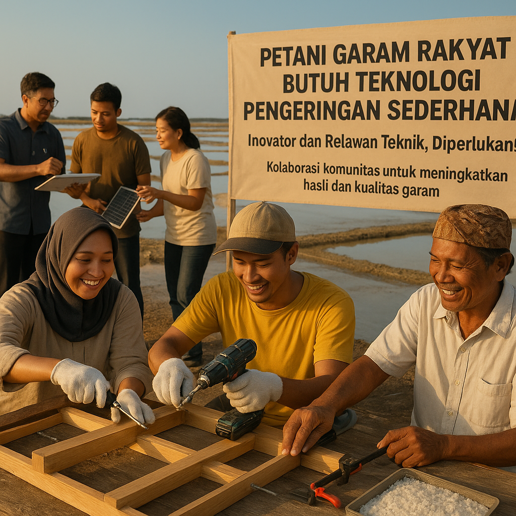 Petani Garam Rakyat Butuh Teknologi Pengeringan Sederhana - Inovator dan Relawan Teknik, Diperlukan!