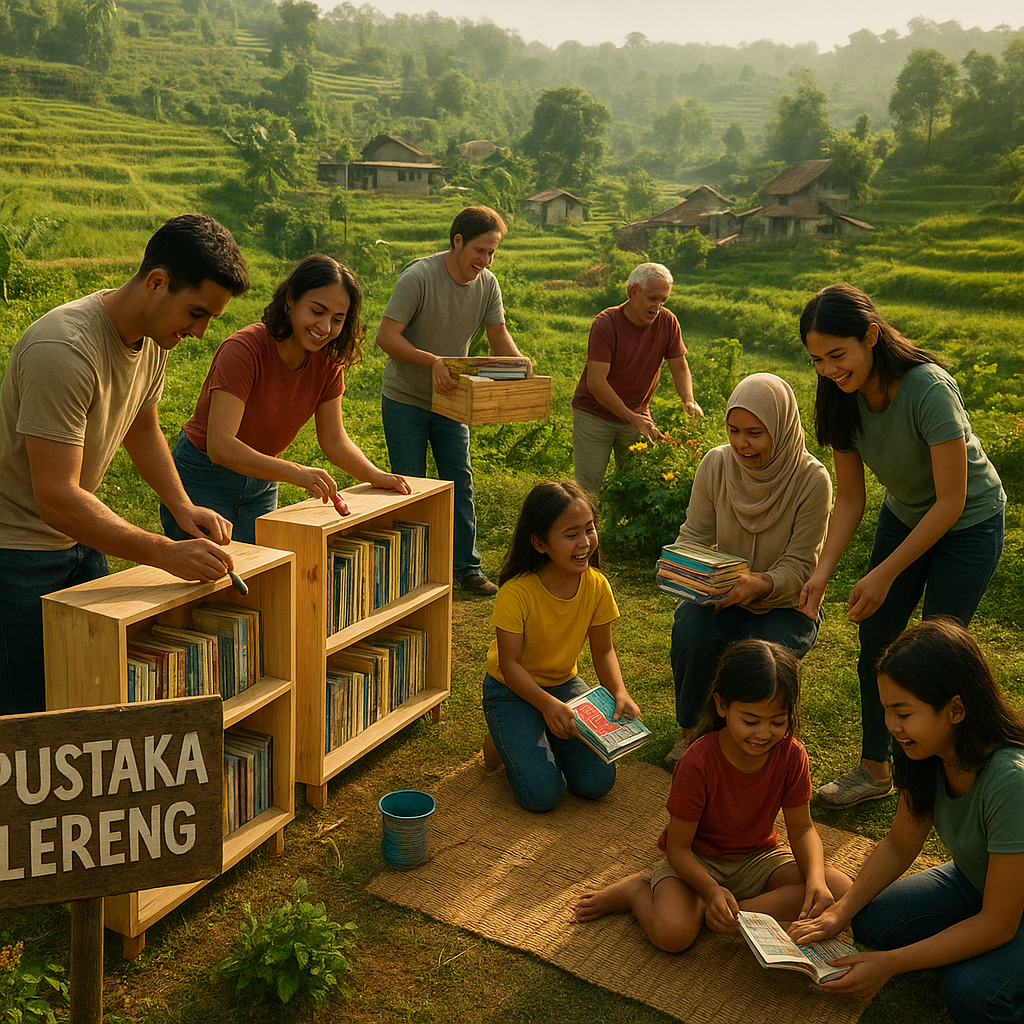 Gerakan 'Pustaka Lereng': Relawan Dirikan Taman Baca di Daerah Terpencil