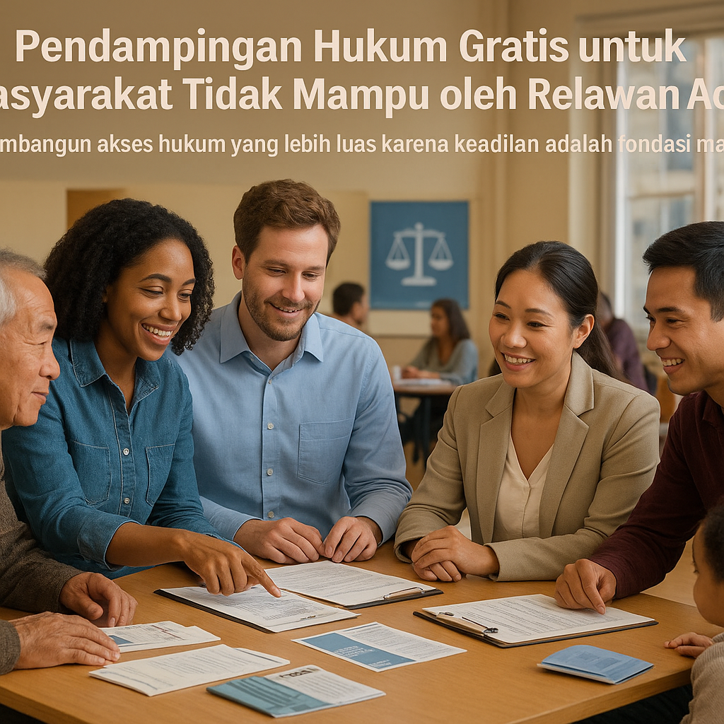 Pendampingan Hukum Gratis untuk masyarakat Tidak Mampu oleh Relawan Advokat