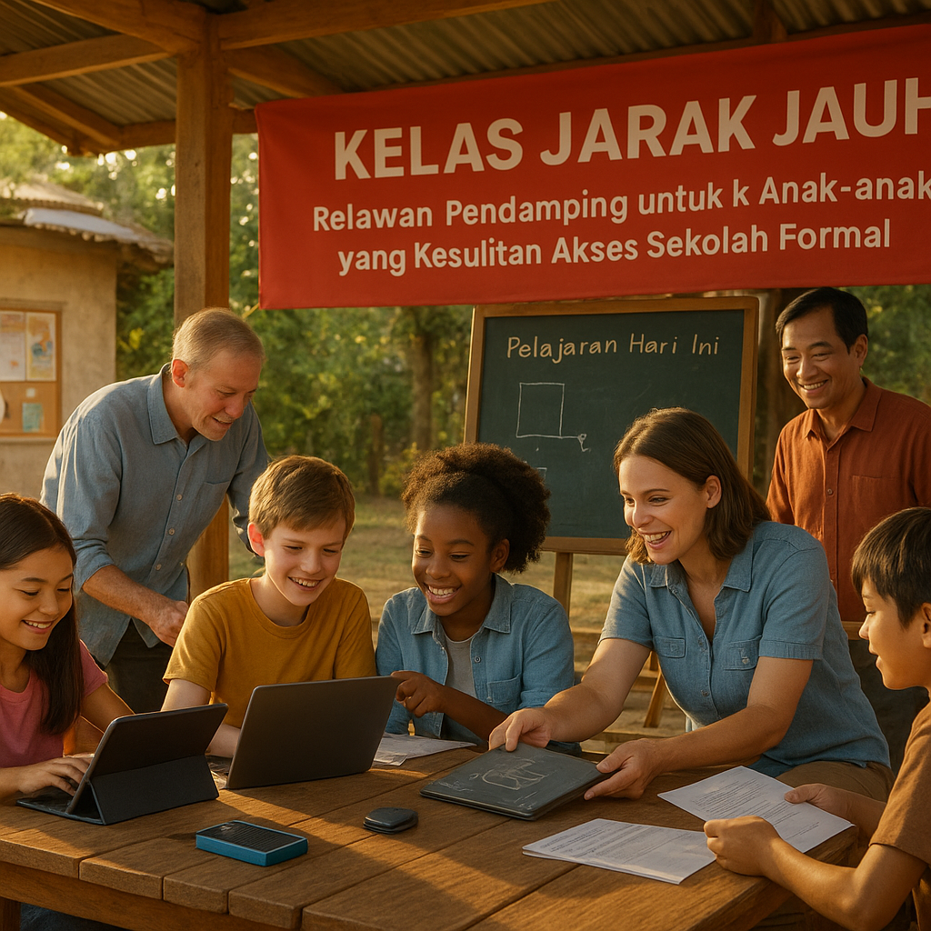 Kelas Jarak Jauh: Relawan Pendamping untuk Anak-anak yang Kesulitan Akses Sekolah Formal
