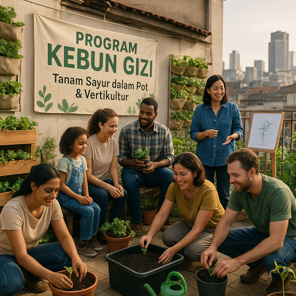 Program "Kebun Gizi" di Lahan Terbatas Perkotaan: Komunitas Ajak Warga Tanam Sayur dalam Pot dan Vertikultur