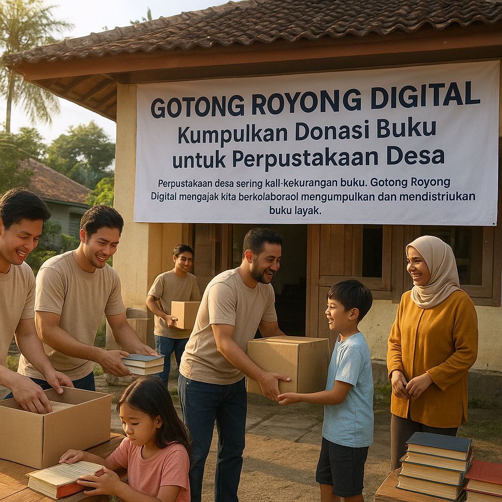 Gotong Royong Digital: Kumpulkan Donasi Buku untuk Perpustakaan Desa