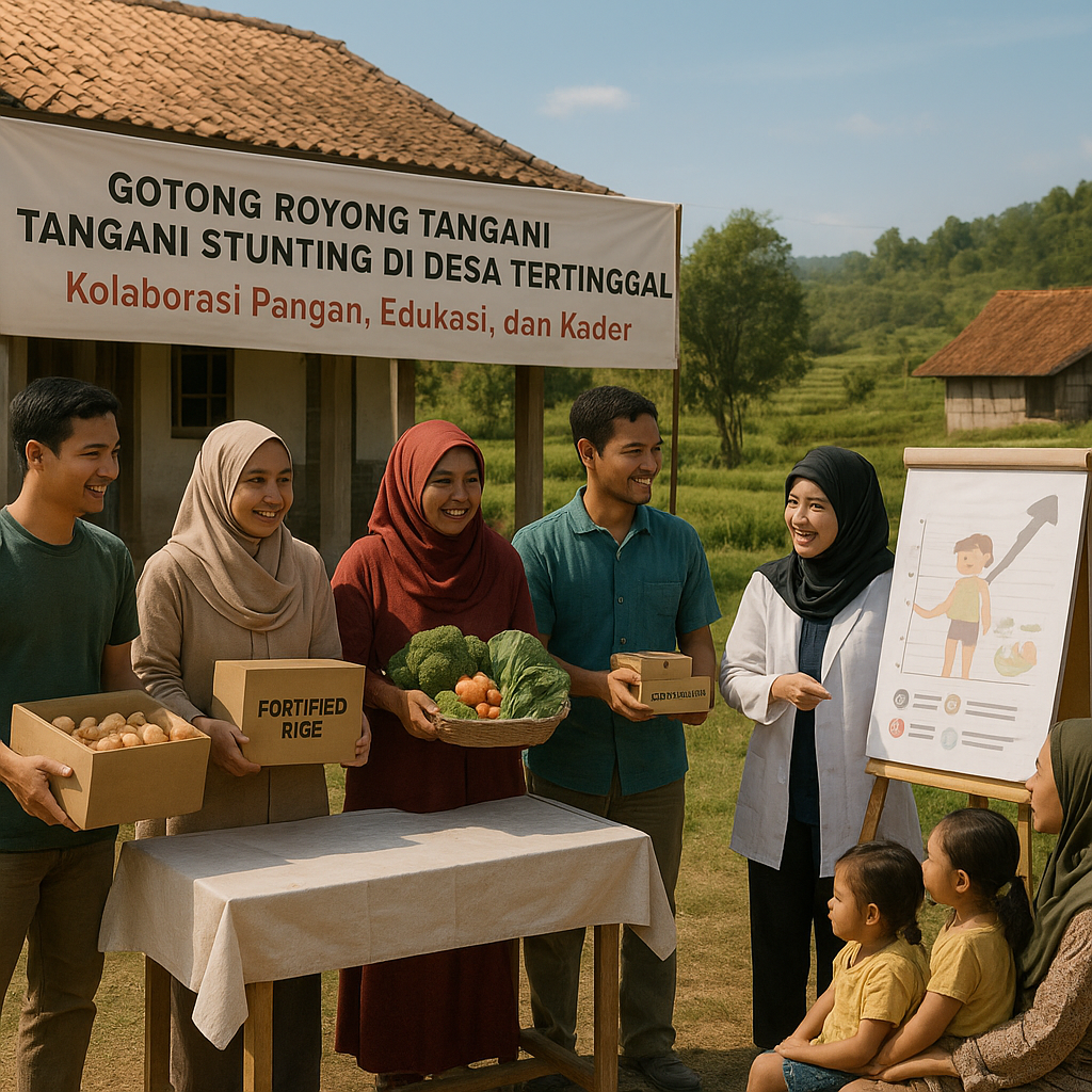 Gotong Royong Tangani Stunting di Desa Tertinggal: Kolaborasi Pangan, Edukasi, dan Kader