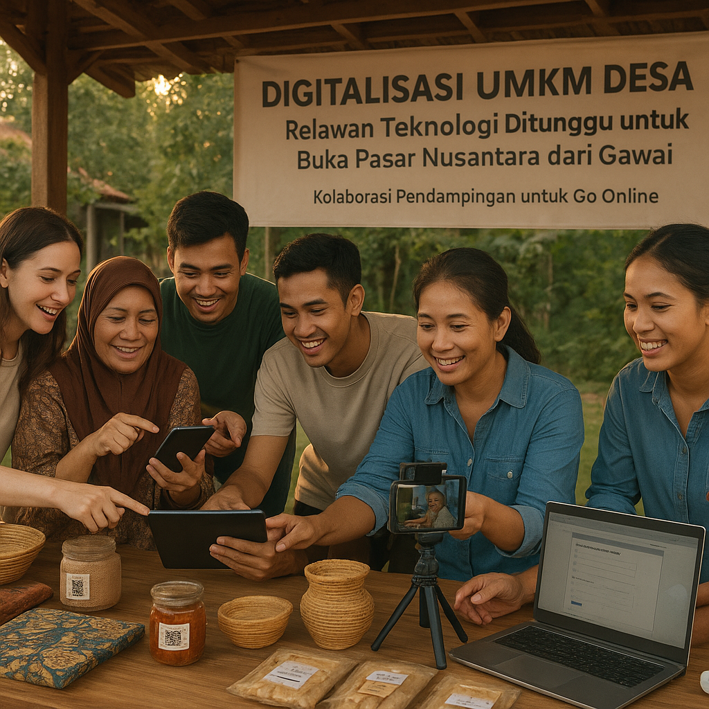 Digitalisasi UMKM Desa: Relawan Teknologi Ditunggu untuk Buka Pasar Nusantara dari Gawai