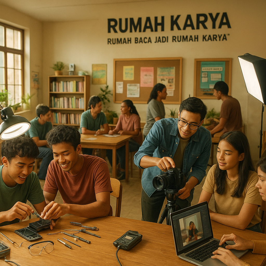 Rumah Baca Jadi "Rumah Karya": Fasilitasi Pemuda Putus Sekolah Belajar Skill Dasar Servis HP dan Fotografi