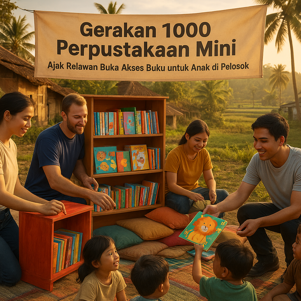 Gerakan 1000 Perpustakaan Mini: Ajak Relawan Buka Akses Buku untuk Anak di Pelosok