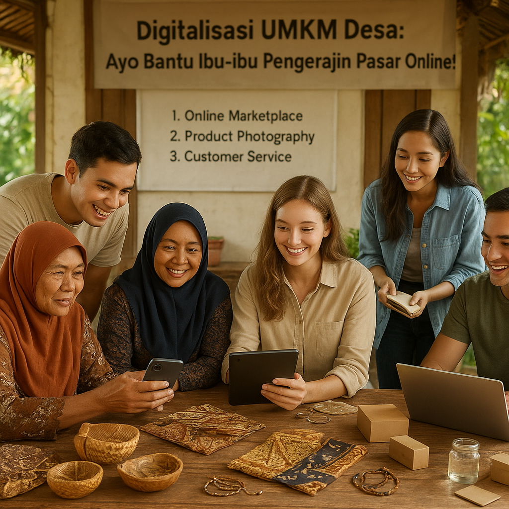 Digitalisasi UMKM Desa: Ayo Bantu Ibu-ibu Pengerajin Pasar Online!