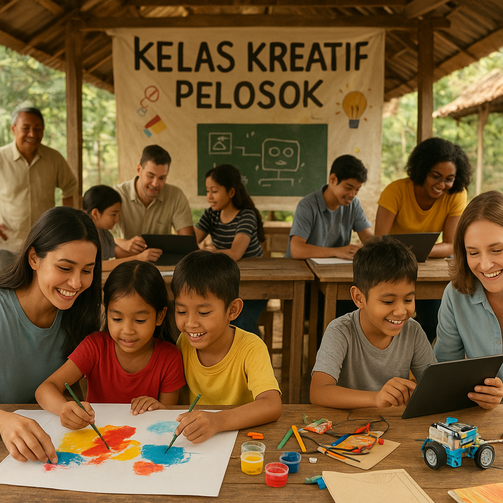Kelas Kreatif Pelosok: Relawan Pengajar Ajak Anak-Anak Eksplor Seni dan Teknologi