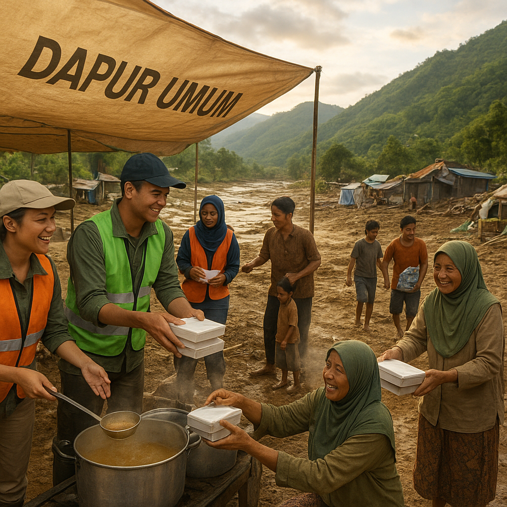 Relawan 'Dapur Umum' Bergerak Cepat Bantu Korban Banjir Bandang di Daerah Terpencil