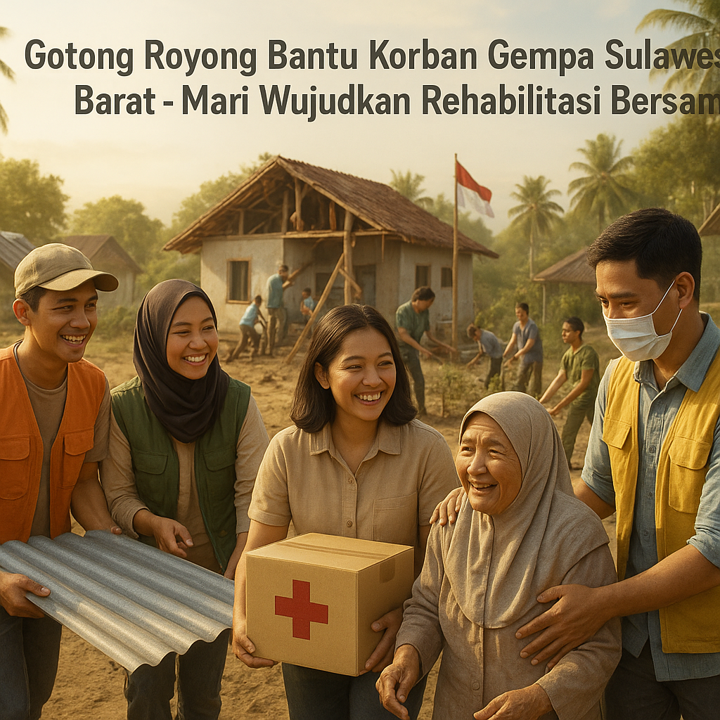 Gotong Royong Bantu Korban Gempa Sulawesi Barat - Mari Wujudkan Rehabilitasi Bersama