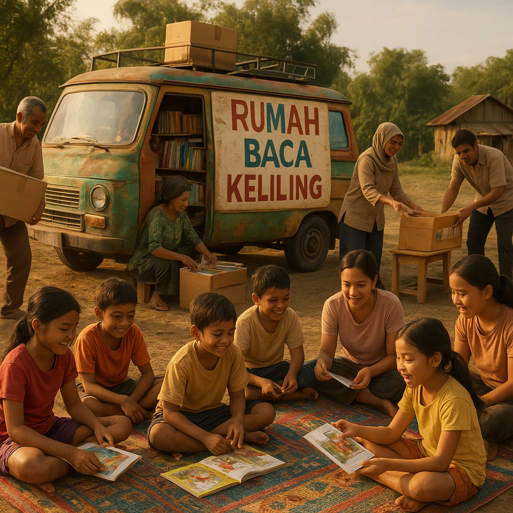 Rumah Baca Keliling: Gerakan Komunitas Dongkrak Minat Baca Anak di Perbatasan