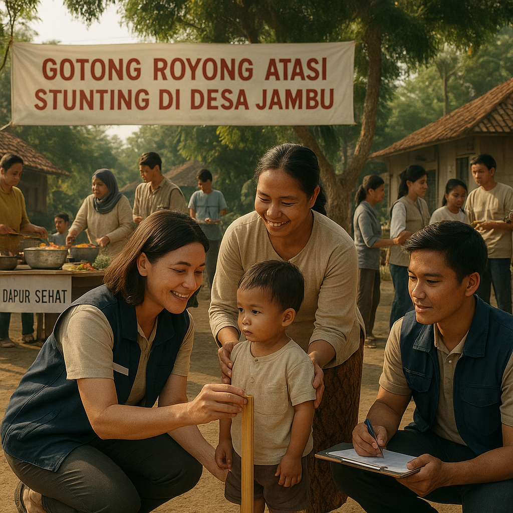 Gotong Royong Atasi Stunting di Desa Jambu, Upaya Nyata yang Butuh Tenaga Tambahan