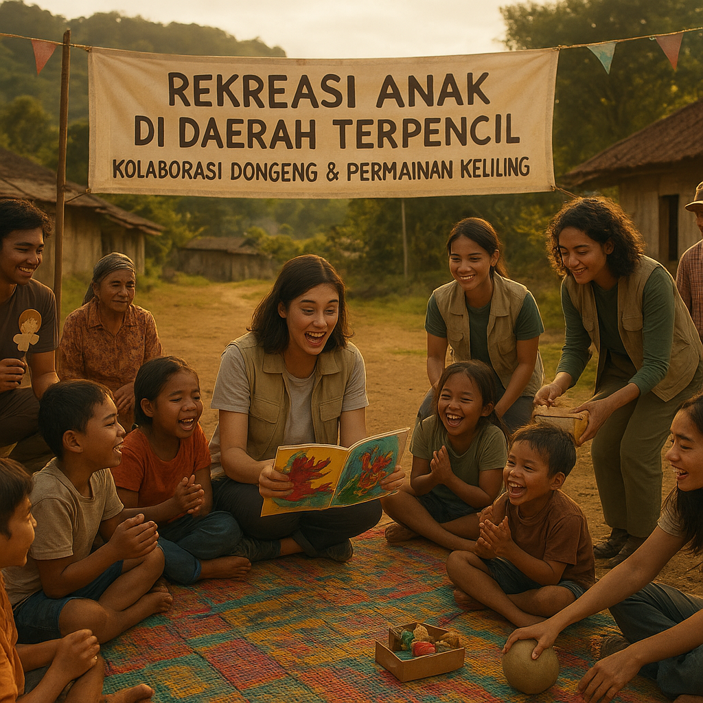 Rekreasi Anak di Daerah Terpencil, Kolaborasi Dongeng dan Permainan Keliling!