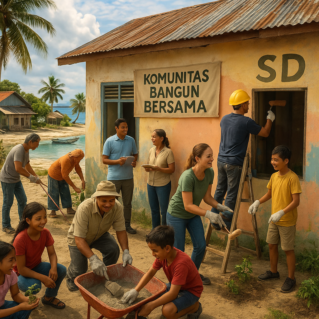 Komunitas Bangun Bersama: Gotong Royong Renovasi SD Terpencil di Pulau-Pulau Kecil